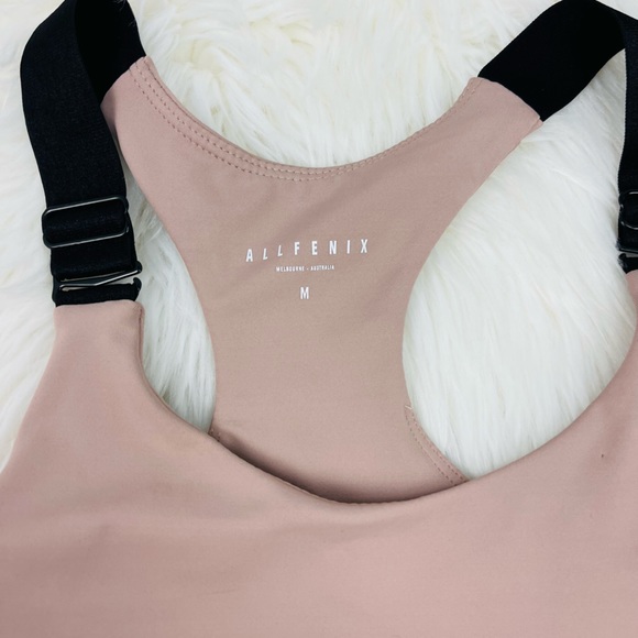 The All Fenix Ivy Beige Tuape Multi Color Block High-Impact Bra - Picture 4 of 8